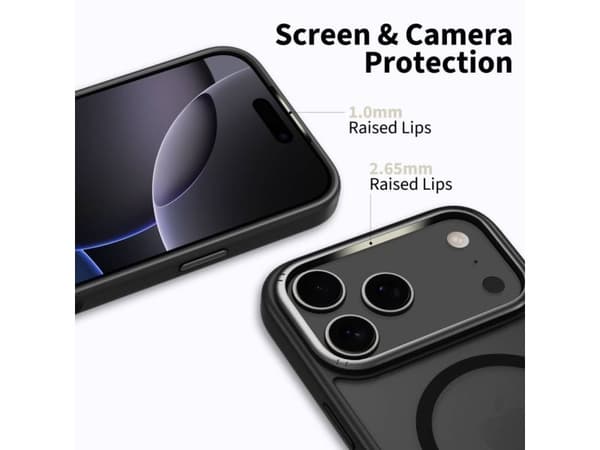 Tech-Protect MagEdge MagSafe etui til iPhone 17 Pro - matt svart