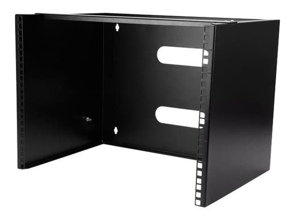 Startech Wall Mount Patch Panel Rack - 4U Wall Mount Rack Shelf with Built in Shelf - 2 Post Open Frame Rack - Rack Shelf (WALLMOUNT8) - Skap - veg...