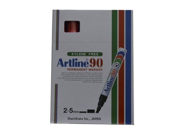 Marker Artline® 90 permanent rød 2-5mm - (12 stk.)