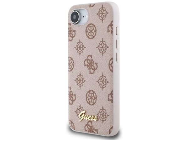 Guess Peony Script MagSafe-skal till iPhone 16e – brun