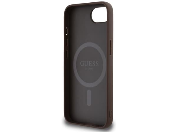 Guess 4G Ring Triangle Logo MagSafe-etu til iPhone 16e - Brun