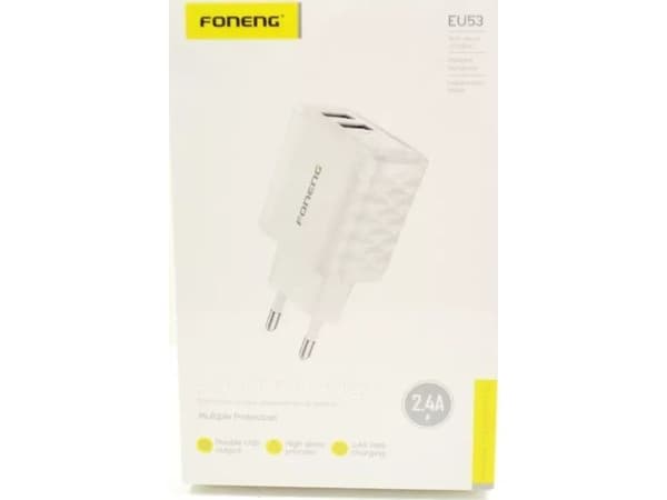 Foneng EU53 vegglader 2xUSB-A, 2,4A (hvit)