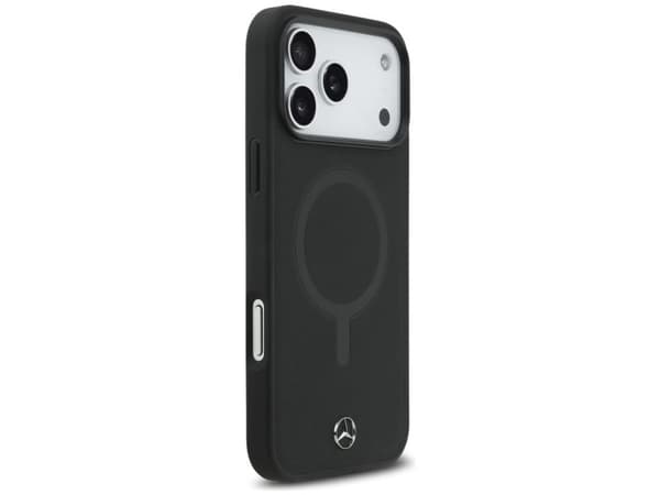 Mercedes Plain Smooth Leather MagSafe Case for iPhone 17 Pro Max - Black