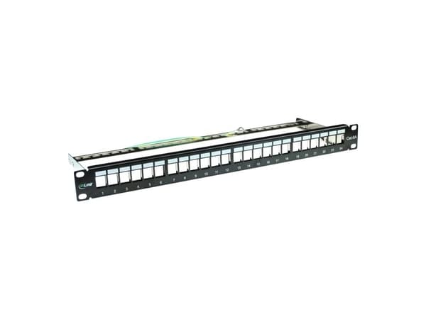InLine 4043718158942, Cat6a, Stativmontering, 1U, Svart, 718 g, 190 mm