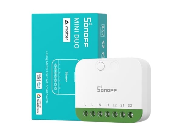 Sonoff MINI-2GS Matter dobbeltkanals mini-bryter