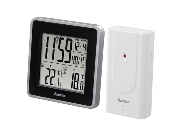 Hama EWS Intro - Termometer - digital - sort, sølv