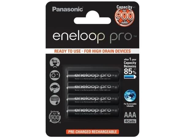 Panasonic eneloop pro BK-4HCDE/4BE - Batteri 4 x AAA - (ladbare) - 930 mAh