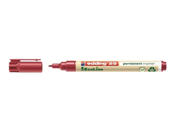 Permanent markerare, Edding 25 Ecoline, assorterade färger, 4-pack