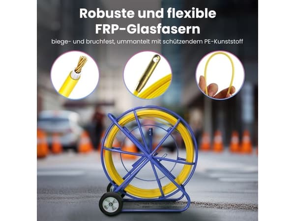 Extralink EX.31315, Gul, Glasfibrer, 9 mm, 200 m, Polyester, 40 kg