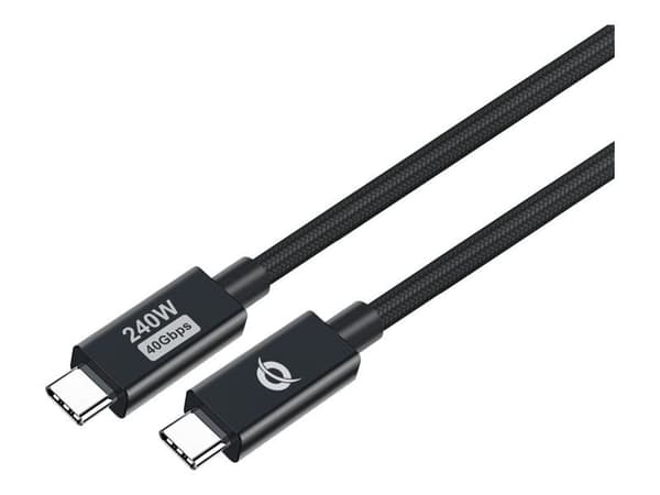 Conceptronic ETTA04B12, 1,2 m, USB C, USB C, USB4 Gen 3x2, 40000 Mbit/s, musta