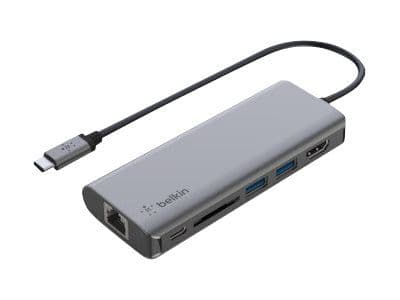 Belkin CONNECT USB-C 6-in-1 Multiport Adapter - Dokkingstasjon - USB-C - HDMI - 1GbE
