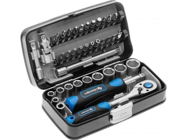 Högert Technik Ht1R462 bits- og pipenøkkelsett 38 deler