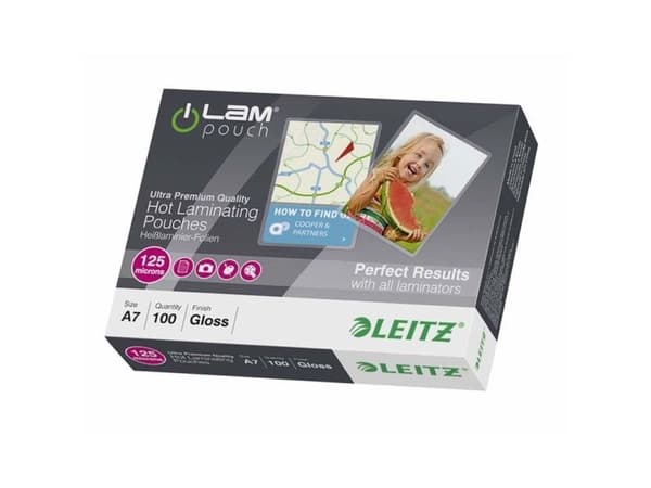 Leitz - 100-pack - glanset - A7 (74 x 105 mm) lamineringspunger