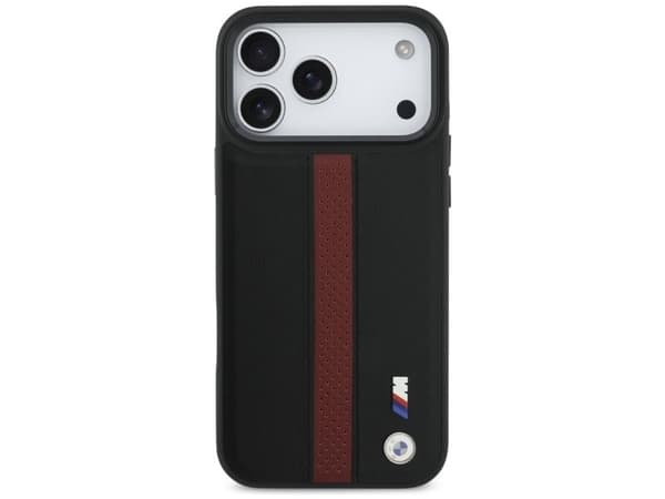 BMW M perforert stripe-logo MagSafe-deksel til iPhone 17 Pro Max - rød