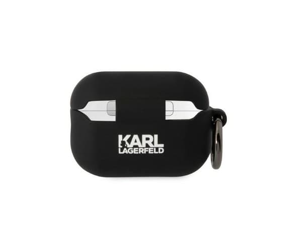 Karl Lagerfeld KLAP2RUNCHK AirPods Pro 2-etsui sort/sort silikon Choupette-hode 3D