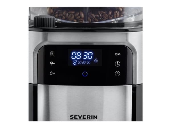 SEVERIN KA 4814 - Kaffemaskin - 8 kopper - børstet rustfritt stål / svart