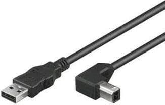 Tecline 2m USB A - USB B, 2 m, USB A, USB B, USB 2.0, Hane/Hane, Svart