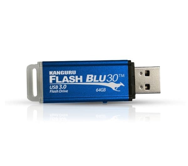 Kanguru FlashBlu30 USB 3.0 with Write Protect Switch - USB flash-enhet - 16 GB - USB 3.0
