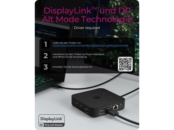 ICY BOX - Dokkingstasjon - USB-C - 3 x HDMI - 1GbE