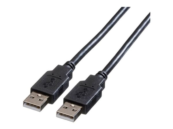 ROLINE 0.8m USB 2.0, 0,8 m, USB A, USB A, USB 2.0, Hankjønn/hankjønn, Sort