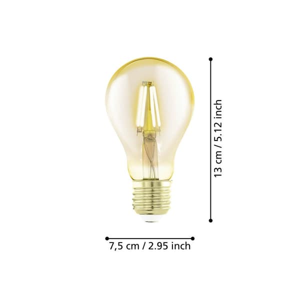 EGLO E27 LED A75 ravfarget standard dekorasjonslyspære varmt hvitt lys