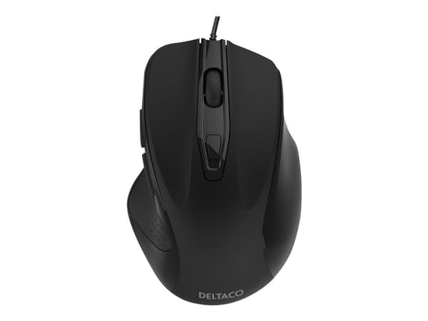 DELTACO OFFICE - Mus - optisk - 6 knapper - kablet - USB - svart