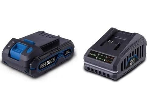 Sett SBSK2.0 batteri 2,0Ah Li-ion + 2,4A lader, Scheppach