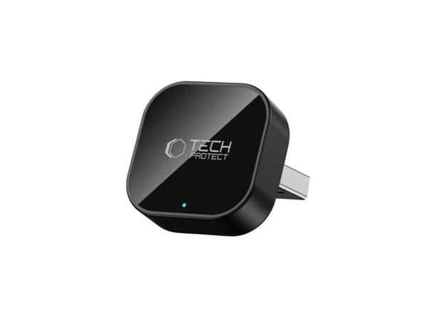 Bilradio Canva TECH-PROTECT ULTRABOOST CA01 USB Bluetooth 5.4 matt sort med Apple CarPlay / Android Auto-adapter