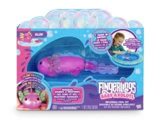 Magenta glitteraxolotl med pool