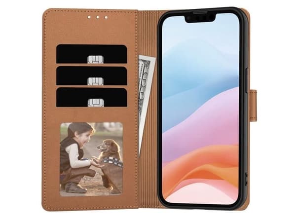 Tech-Protect lommebokdeksel for iPhone 16e / 17e - brun