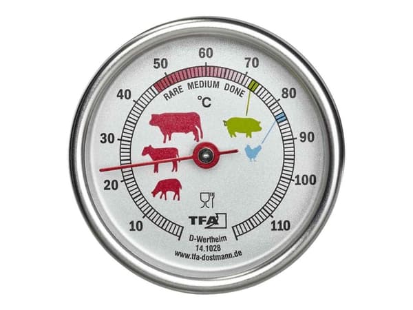TFA - Köttermometer - för ugn, till barbequegrill, för grill - silver