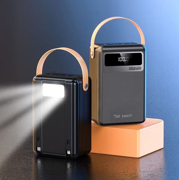 Teltech powerbank 80000 mAh - Typ-C / Lightning-kablar