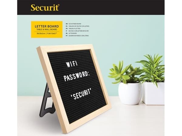 Securit® anslagstavla i teakram 30x30