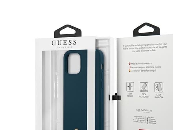 Hurtel Guess GUHCP12LLSLMGBL iPhone 12 Pro Max 6,7" hardcase metalloag logo script - blå/blå