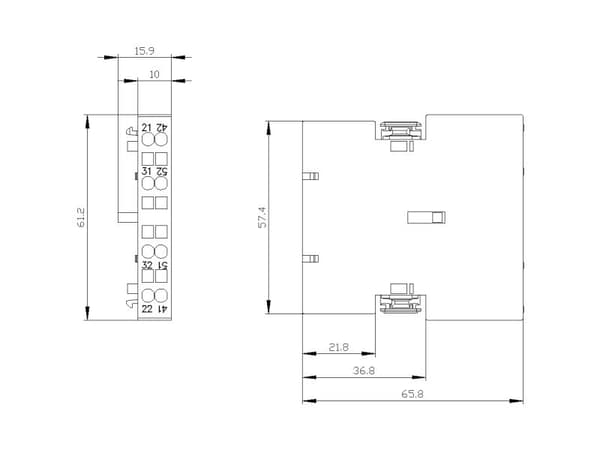Hjälpblock Side 2NC 3RH2911-2DA02