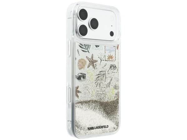 Karl Lagerfeld Liquid Glitter Beach &amp; Sand Case for iPhone 17 Pro Max / 18 Pro Max - Beige