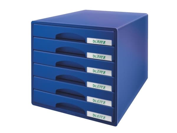 Leitz Plus - Skuffskap - 6 skuffer - for 245 x 330 mm - blå