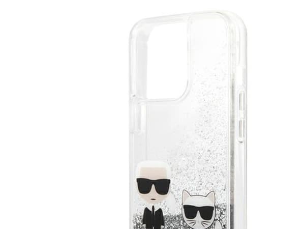 Karl Lagerfeld Liquid Glitter-etui til iPhone 13 Pro Max 6,7" - sølv