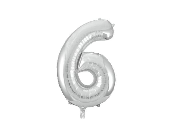 Silverfärgade sifferballonger, 86 cm
