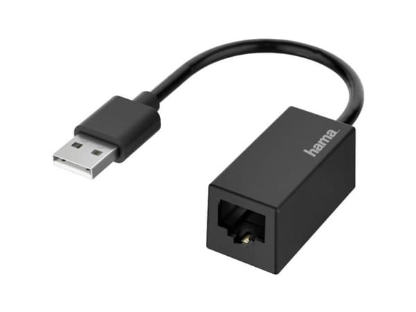 Hama 00200324, Ledningsført, USB, Ethernet, 100 Mbit/s, Sort