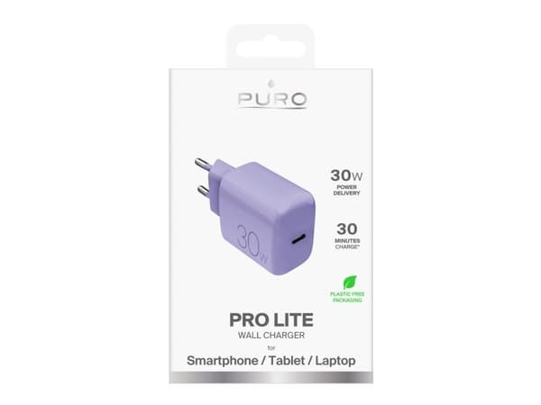 Puro PRO LITE väggladdare 1xUSB-C, 30W