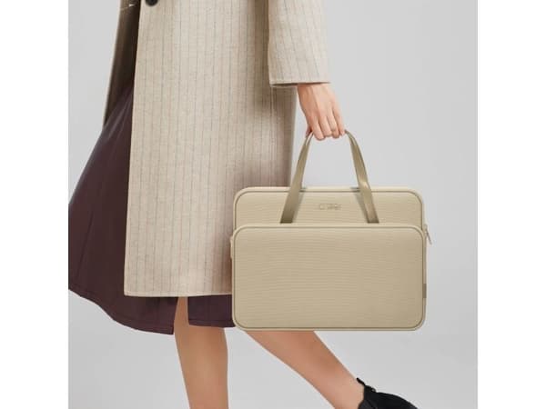 Tech-Protect bæreskål/bæremappe for 13-14" laptop - beige