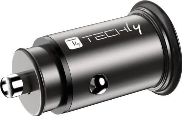 Techly IUSB2-CAR5-AC38W, Automatisk, Cigartenner/lighter, 12 V, 3 A, Sort