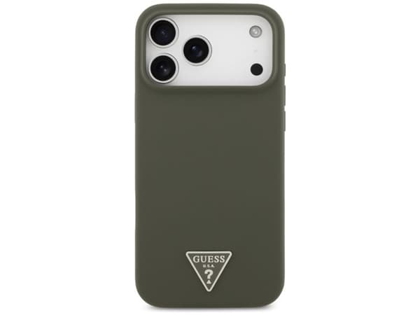 Guess Silicone Triangle Logo MagSafe - Etui iPhone 17 Pro Max (khaki)