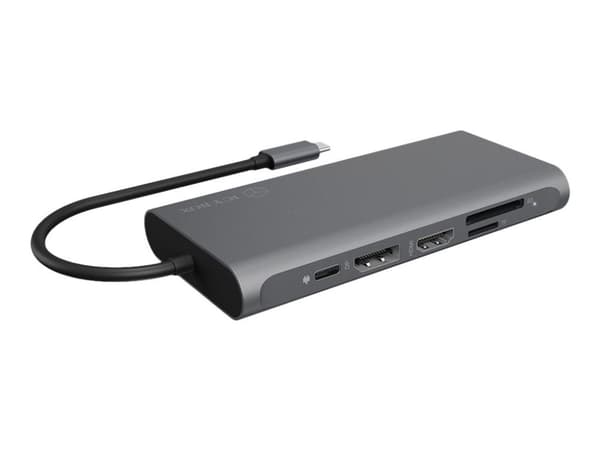 ICY BOX IB-DK4050-CPD - Dokkingstasjon - USB-C - HDMI, DP - 1GbE