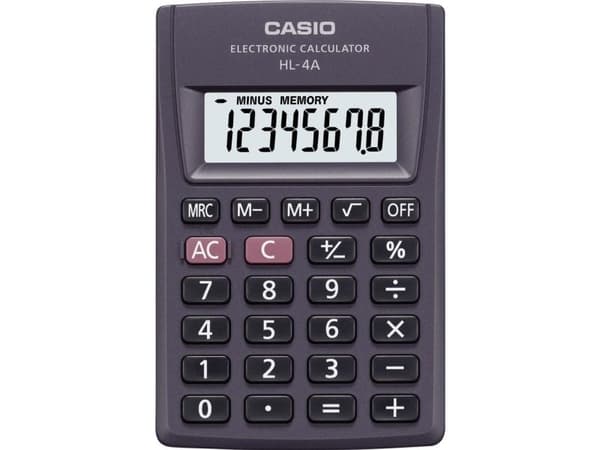Casio HL-4A, Tasku, Perus, 8 lukua