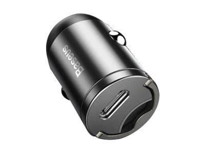 Baseus Tiny Star Mini - Bilstrømadapter - 30 watt - 3 A - PD 3.0, QC 4.0+ (USB-C) - grå