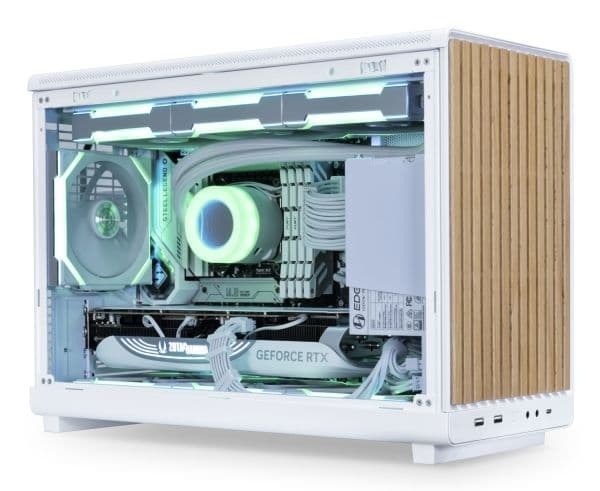 Lian Li A3-mATX, Micro Tower, PC, Vit, Trä, micro ATX, Micro-ITX, Stål, Härdat glas, 16,5 cm
