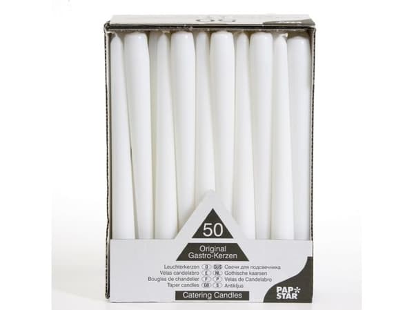 Papstar 17966, Cylinder, Hvit, 7 timer, 50 stykker