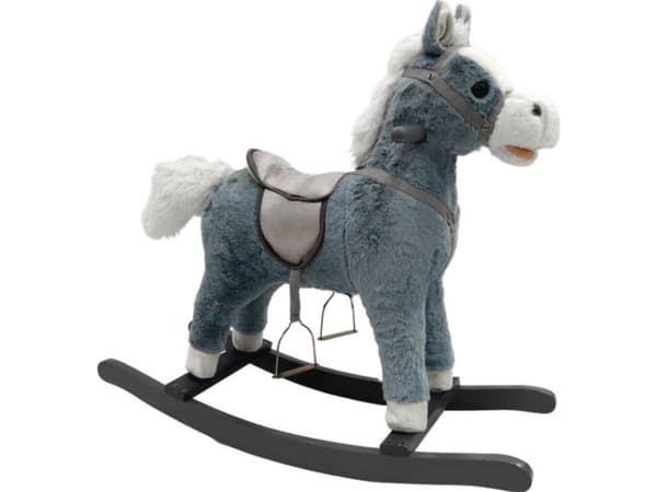 Lean Toys gyngehest 74 cm grå
